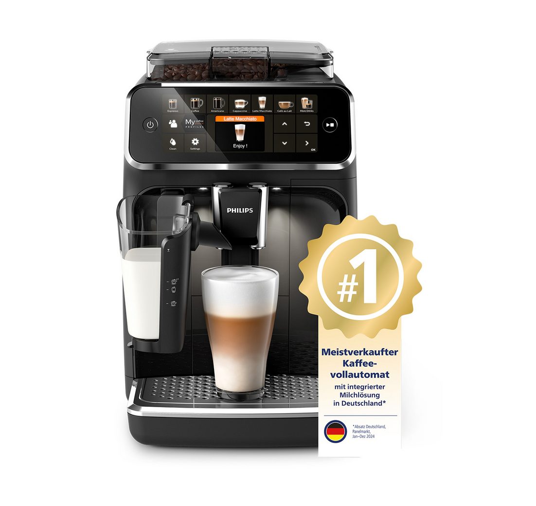 für 12 Kaffeespezialitäten und 4 Benutzerprofilen