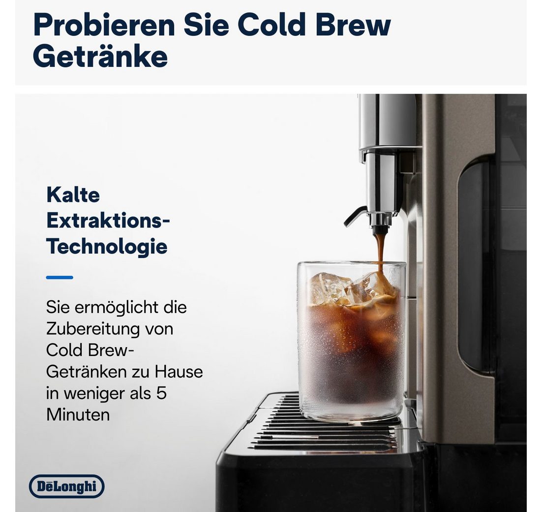 De'Longhi Kaffeevollautomat Eletta Explore Cold Brew ECAM450.86.T - 100 Rezepte (App), heiß & kalt, Cold Brew in unter 5 Minuten inkl. 3,5" Touch-Display & To-Go Funktion – Bild 5