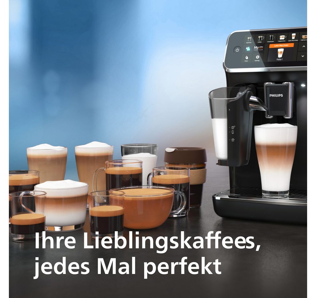 Philips Kaffeevollautomat 5400 Series EP5441/50 LatteGo, für 12 Kaffeespezialitäten und 4 Benutzerprofilen, mattschwarz – Bild 4